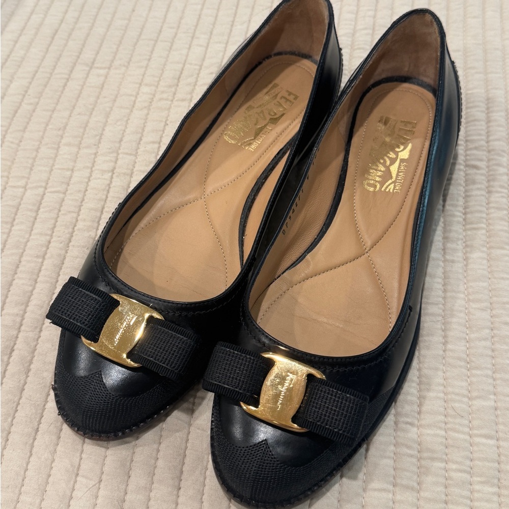 Salvatore Ferragamo Black Flats